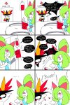  &lt;3 2:3 anthro bed book braixen comic dialogue duo english_text female furniture hi_res hospital hospital_bed humor intravenous kirlia nintendo pok&eacute;mon pok&eacute;mon_(species) ponporio_(artist) text video_games 