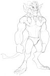  2022 2_horns 4_toes absurd_res alternate_species anthro biceps big_calves big_pecs bitter_(bristol) black_and_white bristol claws clothed clothed_anthro clothed_male clothing deltoids digital_media_(artwork) digitigrade draken extensor_carpi eyebrows fan_character feet fist flexor_carpi front_view head_horn hi_res horn humanoid_hands long_claws looking_down male male_anthro monochrome muscular muscular_anthro muscular_male open_mouth open_smile pecs scalie serratus simple_background sketch smile solo standing toes topless topless_anthro topless_male trapezius triceps white_background wildstar 
