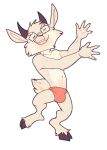  2022 2_horns 4_fingers anthro barefoot belly black_hooves black_horn bovid briefs_only bristol bulge caprine cheek_tuft chiko_(bristol) chin_tuft claws clothed clothed_anthro clothed_male clothing colored digital_drawing_(artwork) digital_media_(artwork) eyes_closed facial_tuft feet fingers flat_colors front_view full-length_portrait goat happy head_horn head_tuft hi_res hooves horn humanoid_hands male mammal navel open_mouth open_smile pink_mouth portrait red_briefs simple_background slim_anthro slim_male smile square_glasses standing toony topless topless_anthro topless_male tuft underwear wearing_glasses white_arms white_background white_belly white_chest white_claws white_ears white_face white_fingers white_hands white_inner_ear white_legs white_neck white_tail 