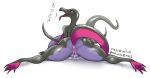  anthro anus big_breasts bodily_fluids breasts female genital_fluids genitals huge_breasts looking_at_viewer looking_back looking_back_at_viewer nintendo pok&eacute;mon pok&eacute;mon_(species) pussy pussy_juice salazzle spread_legs spreading the_lost_artist tongue tongue_out video_games 