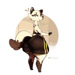  anthro big_butt bottom_heavy bottomwear butt clothing flat_chested foxialewd gym_bottomwear gym_clothing gym_shorts hi_res huge_butt huge_thighs kaz_(foxialewd) mammal mustela mustelid musteline pear-shaped_figure short_stack shorts solo stoat thick_thighs true_musteline wide_hips 