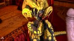  3d_(artwork) absurd_res anthro breasts capcom digital_media_(artwork) dragon duo elder_dragon erection female foxibiki genitals hi_res humanoid kulve_taroth male male/female monster_hunter nipples penis scalie tongue video_games yellow_eyes 