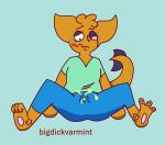  absurd_res anthro barefoot bigdickvarmint_(artist) blush blush_lines blush_stickers bodily_fluids clothed clothing embarrassed erection erection_under_bottomwear erection_under_clothing feet fully_clothed genital_fluids hi_res mac_(bigdickvarmint) male omorashi pawpads peeing peeing_through_clothing sitting solo tearing_clothing tears teary_eyes toe_curl torn_clothing urine urine_stream watersports wetting 