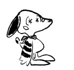  anonymous_artist anthro canid canine canis domestic_dog klonoa_(series) male mammal monochrome parody peanuts_(comic) popka scarf sketch snoopy solo video_games 