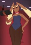  boederman bow_tie bunny_costume clothing costume female hi_res lagomorph leporid lopunny mammal nightclub nintendo pok&eacute;mon pok&eacute;mon_(species) rabbit solo video_games waiter 