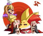  absurd_res anthro canid canine duo feet female fox hi_res lagomorph laugh leporid lola_bunny looney_tunes mammal rabbit soles symbiontickles tickling toes warner_brothers 