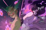 anthro anthro_on_anthro breast_squish breasts bypbap eeveelution english_text female hi_res hisuian_typhlosion leafeon male male/female nintendo nude pok&eacute;mon pok&eacute;mon_(species) regional_form_(pok&eacute;mon) squish text video_games 