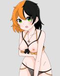  #dino_chan #halloween black_hair black_panties breasts highres holiday jewelry lace lingerie magic_circle necklace nipples non-web_source orange_hair original panties pentacle pentagram stomach underwear 