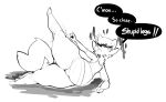  animal_humanoid anthro big_butt bottom_heavy butt clothing exercise flat_chested foxialewd gym_clothing hi_res humanoid kaz_(foxialewd) mammal mammal_humanoid monochrome mustela mustelid musteline pear-shaped_figure raised_leg solo speech_bubble stoat text thick_thighs true_musteline wide_hips workout 