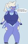 absurd_res anthro big_breasts blush breasts female hi_res looking_away nintendo overweight pok&eacute;mon pok&eacute;mon_(species) samurott solo text thick_thighs tyler_3d_(artist) video_games 