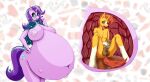  animal_genitalia animal_penis anthro belly big_belly big_breasts breasts equine_penis eyewear female friendship_is_magic genitals glasses hi_res hyper hyper_belly internal male my_little_pony nipples nude penis shamziwhite sitting standing starburst starlight_glimmer_(mlp) unguligrade_anthro vore 