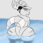  absurd_res angry anthro big_butt butt female hi_res looking_at_viewer sketch solo water yo-zee 