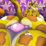  2022 absurd_res anthro berk_rider big_breasts big_butt breasts butt butt_grab butt_smother clawroline dialogue duo english_text felid female hand_on_butt hi_res huge_breasts huge_butt kirby kirby_(series) kirby_and_the_forgotten_land leopard looking_back male male/female mammal nintendo nude pantherine simple_background size_difference smile smothering text thick_thighs video_games wide_hips 