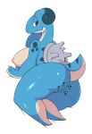  absurd_res anthro big_butt blue_body breasts butt female hi_res kingbeast lapras mammal marine nintendo nipples nude pok&eacute;mon pok&eacute;mon_(species) simple_background smile solo video_games white_background 