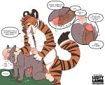  &lt;3 anthro begging big_penis blush bovid caprine conditional_dnp duo elise_(lustylamb) felid female foreplay foreskin genitals hot_dogging huge_penis lustylamb male male/female mammal pantherine penis petplay praise pussyjob roleplay sex sheep size_difference tiger 