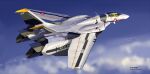  aircraft airplane asterozoa canopy_(aircraft) cloud fighter_jet flying highres jet macross macross_zero mecha military military_vehicle no_humans radio_antenna science_fiction skull_and_crossbones sky solo thrusters variable_fighter vf-0 