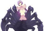  1girl anus arachne arthropod_girl bangs breasts commentary completely_nude english_commentary extra_ears from_below hair_between_eyes large_breasts light_purple_hair looking_at_viewer looking_down monster_girl monster_musume_no_iru_nichijou navel nipples no_pupils nude pussy rachnera_arachnera red_eyes rtil short_hair simple_background smile solo spider_girl taur uncensored white_background 