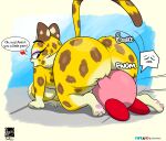  all_fours anthro big_butt breasts butt clawroline felid female fur hi_res huge_butt kirby_(series) larger_female mammal nintendo pantherine rarehare size_difference spots spotted_body spotted_fur stinkface video_games 