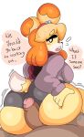  absurd_res animal_crossing anthro big_butt butt canid canine canis domestic_dog female genitals hi_res holding_butt hot_dogging huge_butt isabelle_(animal_crossing) lewd_dorky male male/female mammal nintendo penis shih_tzu toy_dog video_games 