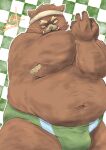  2022 absurd_res anthro armpit_hair belly body_hair brown_body bulge clothing god_wanko hi_res humanoid_hands kemono male mammal moobs navel nipples overweight overweight_male solo suid suina sus_(pig) underwear wild_boar 