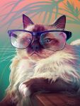  2022 ambiguous_gender arcipello car digital_media_(artwork) domestic_cat eyewear felid feline felis feral glasses hi_res looking_at_viewer mammal solo vehicle whiskers 