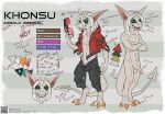  anthro athletic balls bottomwear bulge claws clothed clothing draite dreadlocks eyewear foreskin genitals glasses graffiti gremlin jacket kobold makeup male model_sheet pants penis reptile scalie solo topwear 