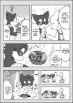  ayaka canid canine canis comic domestic_dog eating english_text feral fuuga hybrid kishū_inu mammal mashiro monochrome semi-anthro spitz text wolfdog 