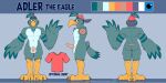  abs accipitrid accipitriform adler_(feber12) anthro avian balls baseball_cap bird blue_background character_name clothing eagle erection feathers genitals gerce green_body green_feathers hat hat_only headgear headgear_only headwear headwear_only hi_res male model_sheet mostly_nude muscular muscular_anthro muscular_male pecs penis simple_background smile solo 
