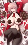  1girl bangs breasts fate/grand_order fate_(series) florence_nightingale_(fate) highres long_hair looking_at_viewer meme_attire reverse_bunnysuit reverse_outfit shiroshisu valentine 