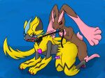  anal anthro collar duo genitals leash leash_pull legendary_pok&eacute;mon lopunny male male/male nintendo penile_spines penis pok&eacute;mon pok&eacute;mon_(species) shiny_pok&eacute;mon video_games vulnec zeraora 