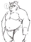  ... 2022 anthro asian_clothing belly bulge clothing east_asian_clothing exe_exem eyewear fundoshi glasses japanese_clothing kemono male mammal overweight overweight_male simple_background sketch solo suid suina sus_(pig) underwear white_background wild_boar 