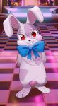  anthro bow_tie female five_nights_at_freddy&#039;s hands_behind_back lagomorph leporid malengil_(artist) mammal rabbit red_eyes scottgames short_stack smile solo vanny_(fnaf) video_games 