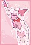  ambiguous_gender animatronic anthro blush blush_stickers bow_tie canid canine five_nights_at_freddy&#039;s fox funtime_foxy_(fnaf) hi_res lipstick looking_at_viewer machine makeup mammal nezubunn pink_body robot scottgames sister_location smile smirk solo solo_focus video_games white_body 