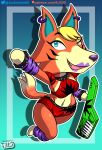  absurd_res animal_crossing anthro audie_(animal_crossing) blonde_hair bracelet canid canine canis clothed clothing crossover digital_media_(artwork) ear_piercing ear_ring fangs female five_nights_at_freddy&#039;s five_nights_at_freddy&#039;s:_security_breach fur hair hi_res jackintaro jewelry lipstick looking_at_viewer makeup mammal nintendo open_mouth orange_body orange_fur piercing roxanne_wolf_(fnaf) scottgames simple_background solo video_games wolf 