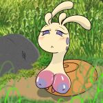  antennae_(anatomy) big_breasts blush breasts female feral gastropod grass_field hi_res hisuian_sligoo inverted_nipples markings mole_(marking) mollusk nintendo nipples nuvostalis pink_breasts pok&eacute;mon pok&eacute;mon_(species) purple_eyes purple_nipples regional_form_(pok&eacute;mon) shell shiny_pok&eacute;mon shiny_sliggoo sliggoo snail solo video_games 