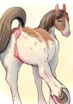  2022 anatomically_correct anatomically_correct_anus anatomically_correct_genitalia anatomically_correct_pussy animal_genitalia animal_pussy anus blue_eyes butt dark_mane equid equine equine_anus equine_pussy female feral genitals hi_res hooves horse horseshoe looking_at_viewer looking_back mammal momou pink_genitals pony presenting presenting_anus presenting_hindquarters presenting_pussy pussy raised_tail roan_(color) solo 