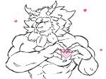  &lt;3 anthro bangle_golem barazoku breath_of_the_wild clothed clothing hair holidays horn lynel male mammal mane muscular muscular_male nintendo one_eye_closed solo teeth the_legend_of_zelda tongue tongue_out topless topless_male valentine&#039;s_day video_games wink 