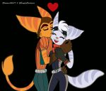  collaboration fanarts female fur gameralfa117 kissing kissing_cheek lombax male male/female mammal ratchet ratchet_and_clank rivet_(ratchet_and_clank) romantic romantic_couple sony_corporation sony_interactive_entertainment video_games 