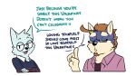  anthro canid clothed clothing dialogue duo eyes_closed eyewear facial_hair glasses hair hi_res holidays male mammal ookanyoufeelit simple_background valentine&#039;s_day white_background 