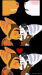  &lt;3 blush collaboration duo fanarts female gameralfa117 hi_res kissing lombax love male male/female mammal ratchet ratchet_and_clank rivet_(ratchet_and_clank) romantic romantic_ambiance romantic_couple sony_corporation sony_interactive_entertainment video_games 