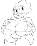  alphys anthro areola belly big_breasts big_eyes bikini black_and_white blush breasts buckteeth chubby_anthro chubby_female clothed clothing deep_navel eyewear female front_view glasses hi_res holding_breast huge_breasts hyper hyper_breasts legwear lizard looking_away monochrome navel nervous nipple_outline nipples non-mammal_breasts non-mammal_nipples open_mouth open_smile overweight overweight_anthro overweight_female partially_clothed reptile scalie short_stack simple_background skimpy sleepyscientist slightly_chubby slip smile solo squish standing string swimwear teeth thick_thighs thigh_highs thigh_squish three-quarter_view undertale_(series) wide_hips 