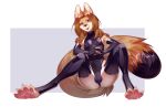  2022 anthro balls brown_tail bulge butt butt_focus canid canine clothed clothed/nude clothing collar digital_media_(artwork) ear_piercing facial_piercing feet felid feline fennec fingerless_gloves flat_chested fox fur genitals gloves hair handwear latex_gloves latex_stockings legwear lip_piercing long_hair long_tail low-angle_view male mammal nipples nonbinary_(lore) nude paws piercing pussy rokito rubber rubber_clothing rubber_suit shaded sitting slim solo stockings tessa_(garal) topwear 