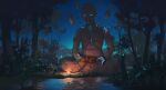  absurd_res anthro buddha buddhism forest hi_res human humanoid male mammal night plant sipuha solo tree 