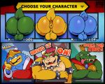  2022 absurd_res anthro anus avian backsack balls bird blue_body bowser butt clothing donkey_kong_(series) el_booki english_text genitals green_body group hat headgear headwear hi_res humanoid_hands king_dedede king_k._rool kirby_(series) koopa kremling male mario_bros nintendo overweight overweight_male penguin scalie text through_wall tongue tongue_out video_games 