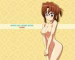  1girl blush breasts brown_hair erect_nipples hayate_no_gotoku! legs maria maria_(hayate_no_gotoku!) nipples nude nude_filter photoshop pussy solo thighs uncensored wallpaper 
