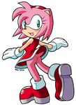  aku_tojyo amy_rose anus ass furry looking_back no_panties pussy sonic_the_hedgehog tojyo upskirt 