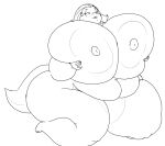  anthro areola belly big_breasts big_butt black_and_white breasts butt curvy_figure female hair half-closed_eyes hi_res holding_breast huge_breasts huge_butt indy_(vdisco) kneeling lizard monochrome narrowed_eyes nipples non-mammal_breasts obese obese_anthro obese_female open_mouth overweight overweight_anthro overweight_female reptile scalie simple_background solo thick_thighs vdisco voluptuous white_background wide_hips 