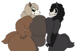  anthro big_breasts big_butt black_hair black_sclera breast_size_difference breast_squish breasts breasts_frottage brown_body brown_fur butt canid curvy_figure duo female fur grey_body grey_fur hair half-closed_eyes hand_on_hip huge_breasts huge_butt mammal narrowed_eyes nude obese obese_anthro obese_female overweight overweight_anthro overweight_female scp-1471-a scp_foundation skulldog_(species) squish vdisco voluptuous white_eyes wide_hips willow_(vdisco) yellow_eyes 