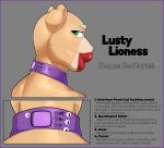  absurd_res anthro badroy bdsm bondage bound collar control_panel felid female green_eyes hi_res latex lion lips lusty_lioness_(badroy) mammal pantherine sex_doll solo surrogate thick_lips 