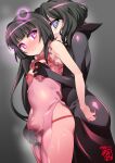  2girls bangs black_hair black_robe blue_eyes blunt_bangs blush covered_nipples fingering flat_chest flat_chest_grab glowing glowing_eyes grabbing grabbing_from_behind groping gummyrise kohinata_miku lingerie long_hair multiple_girls panties pink_eyes possessed ringed_eyes robe senki_zesshou_symphogear senki_zesshou_symphogear_xv shem-ha shiny shiny_hair shiny_skin short_hair standing sweat tsukuyomi_shirabe underwear yuri 